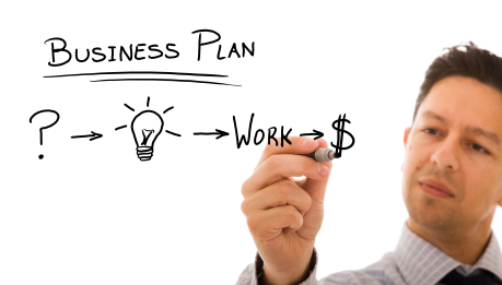 Businessman with a strategy plan to be successful in his business